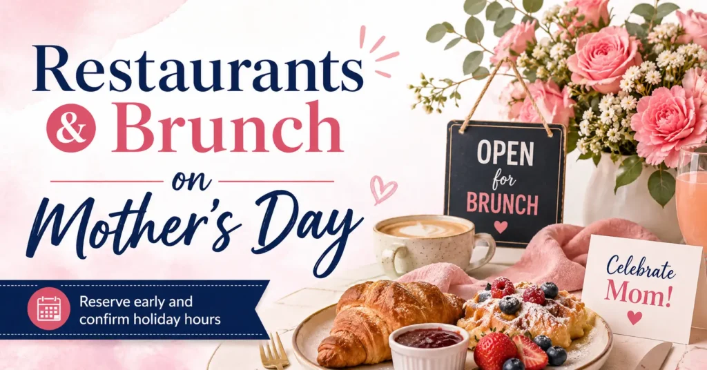 restaurants open on Mother's Day for brunch lunch and dinner