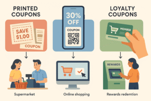 What Are Some Couponing Tips for Busy Moms: Essential Coupon Advice for Busy Moms 5 629 38805 5 3 R88BW educational poster coupon types