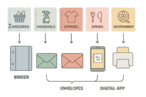 What Are Some Couponing Tips for Busy Moms: Essential Coupon Advice for Busy Moms 6 629 38805 6 4 2F2Y2 coupon organization infographic pastel categories