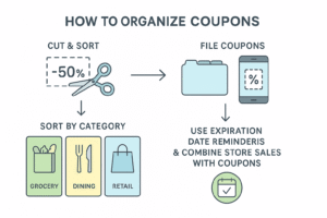 What Are Some Couponing Tips for Busy Moms: Essential Coupon Advice for Busy Moms 7 629 38805 6 5 IKF17 organizing coupons efficiency infographic