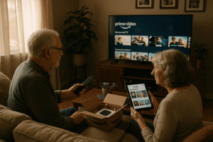 How much is Amazon Prime for Seniors? Amazon Prime Discounts for Seniors in 2025 5 629 39075 6 3 BI8RV seniors enjoying amazon prime benefits