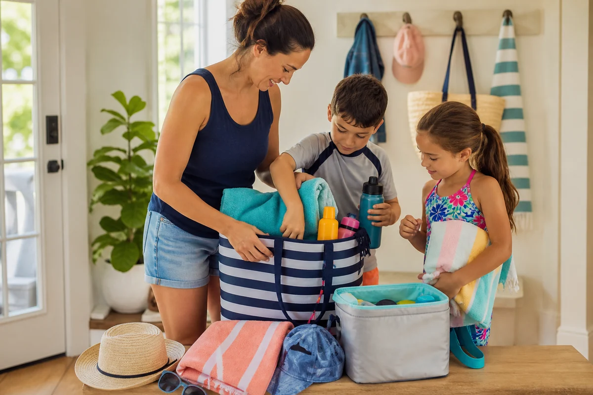 Family packing water park essentials to avoid extra costs